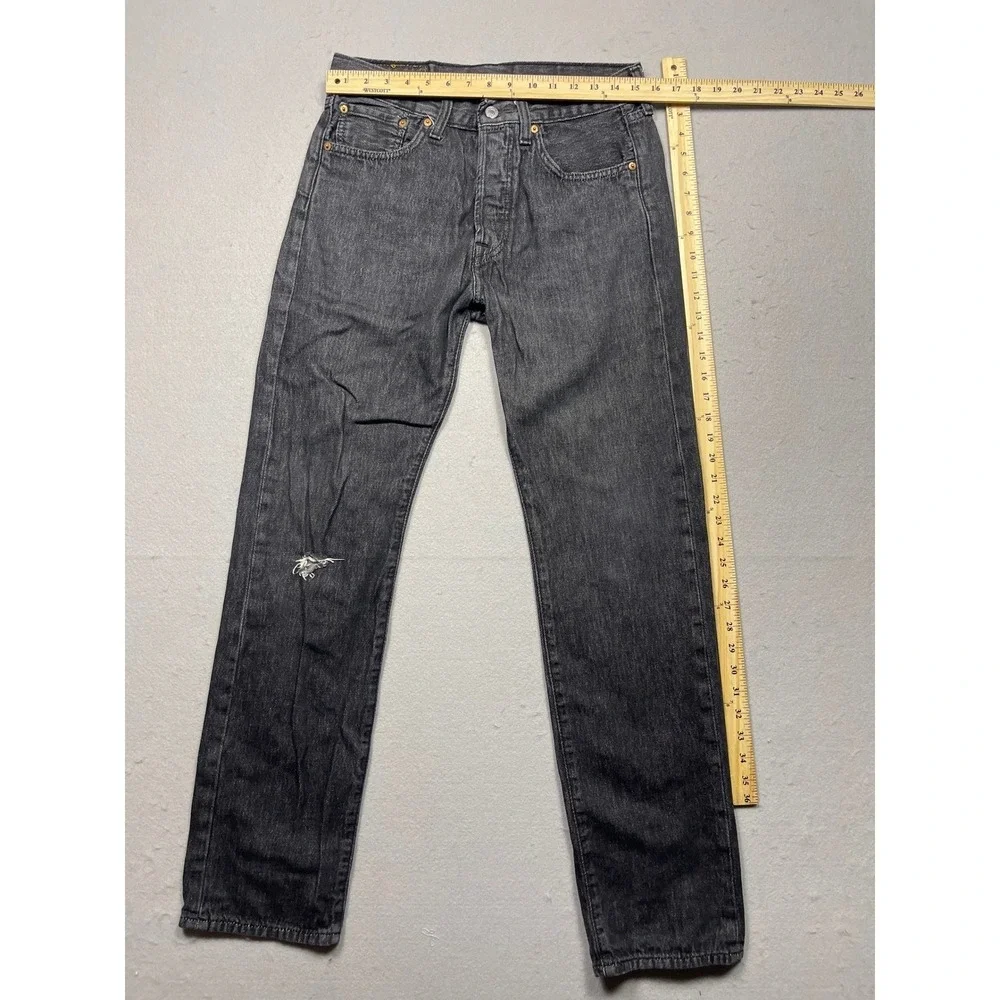 Levis 501 Original Fit Jeans Faded Black Straight Leg Denim W30 L32 00501-0660